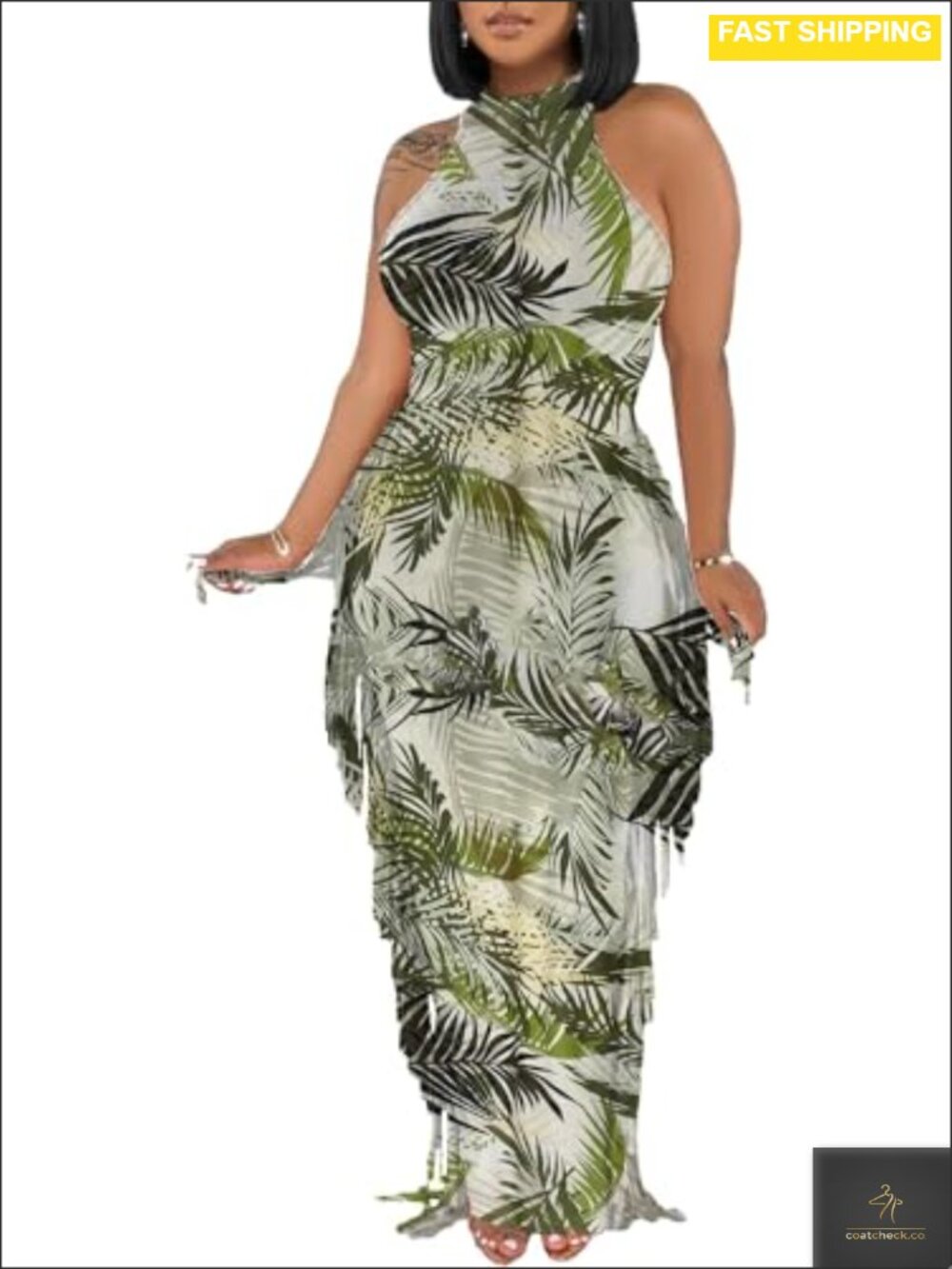 Women's 2 Piece Crop Top & Ruched Bodycon Maxi Skirt Set Sleeveless Fitted